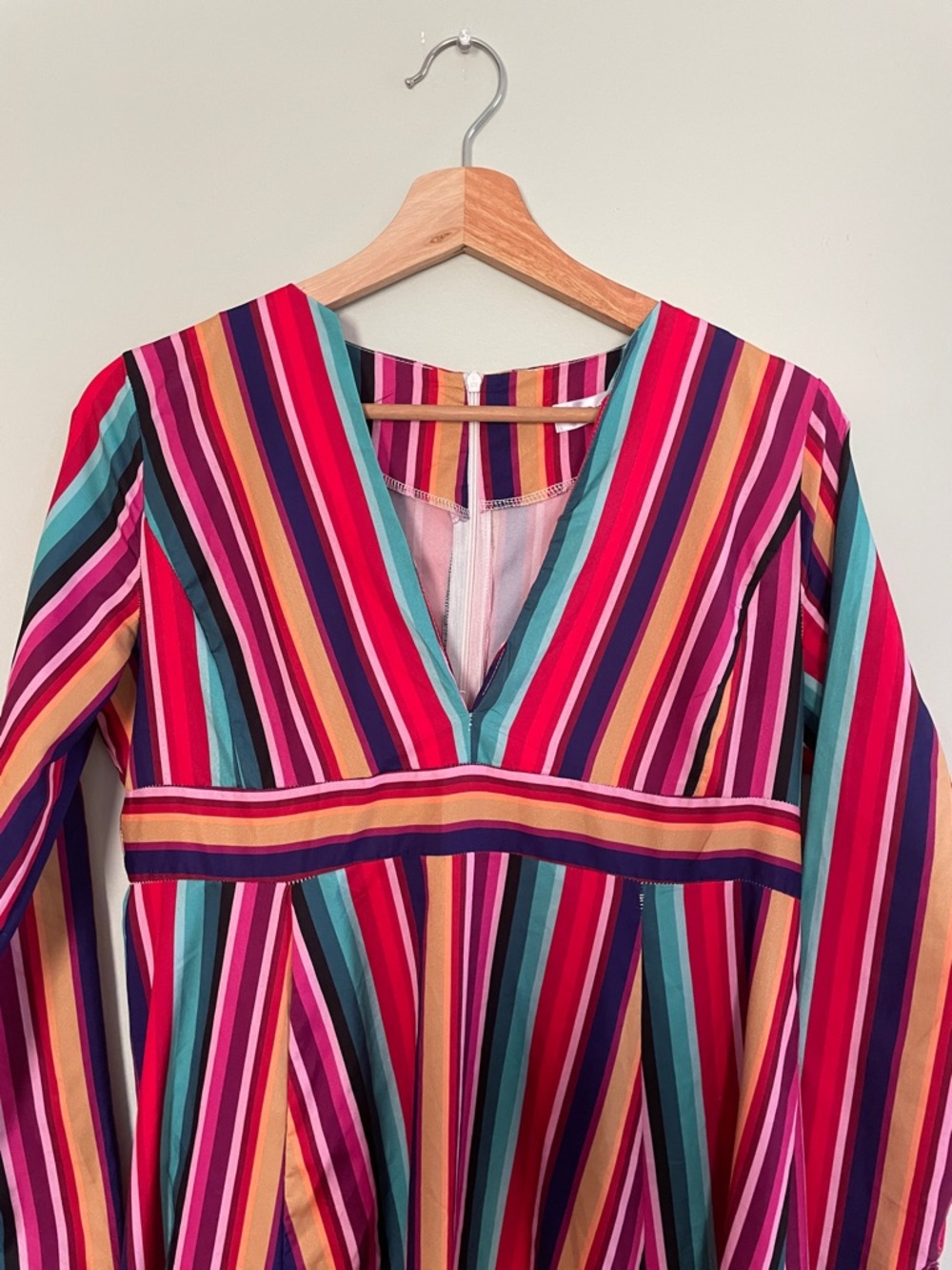 Striped V-Neck Maxi Dress in Multi-Color
